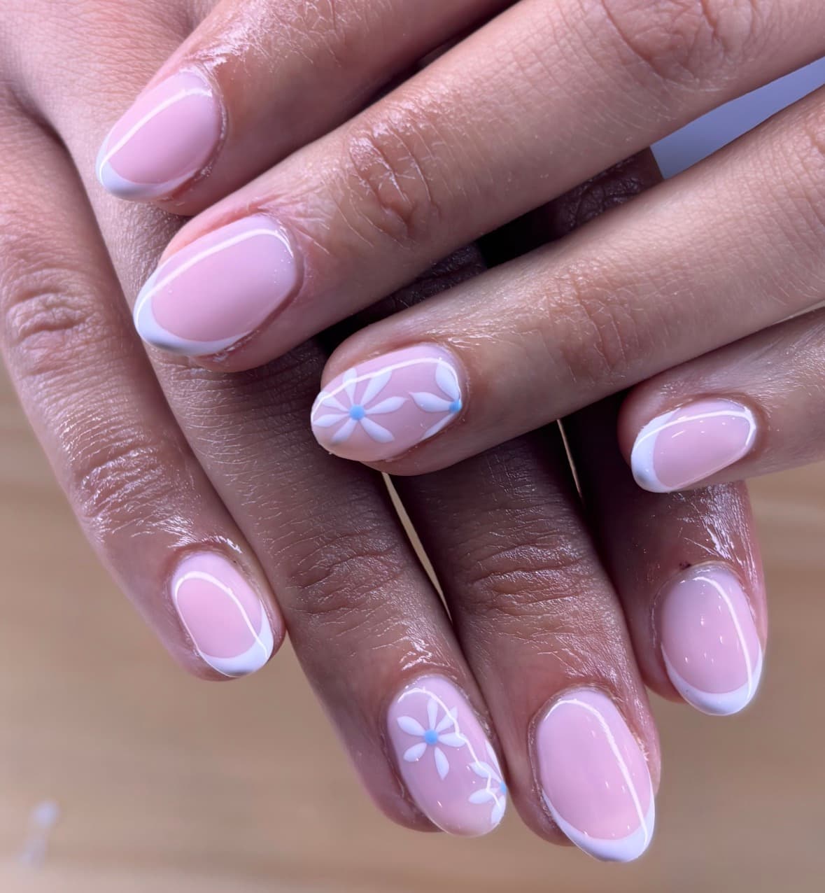 Hot pink stiletto gel nails — clean base service example