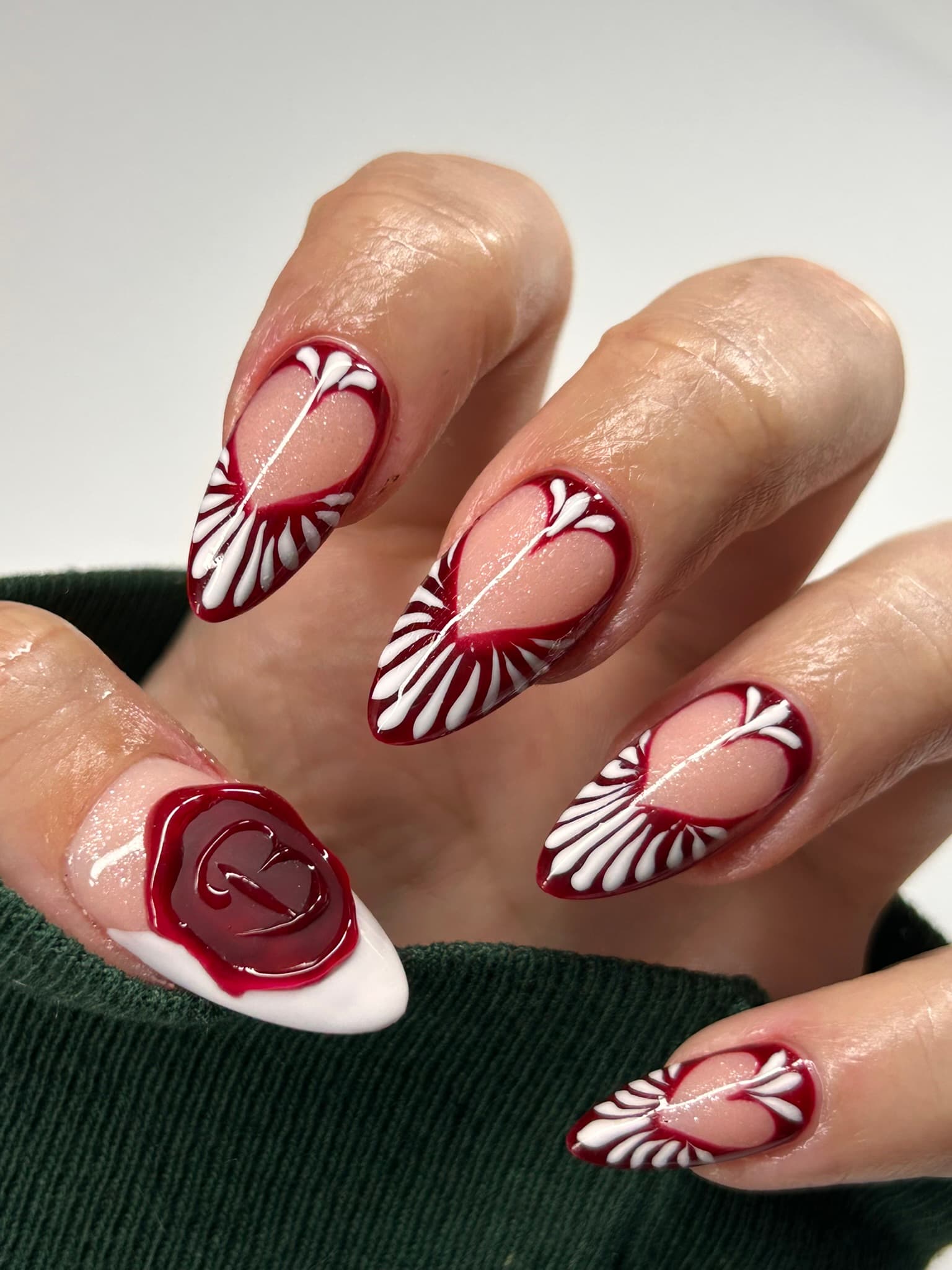 Every-nail-different chrome and hand-painted set — tier 3
